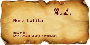 Menz Lolita névjegykártya
